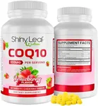 Shiny Leaf CoQ10 Supplement - COQ10 100mg - Fast-Absorbing, Coenzyme Q10 for Heart Health, Energy Boost - Non-GMO, Gluten-Free, 30 Ct.- Made in USA, Delicious Strawberry Flavored Tablets, Non-GMO