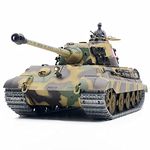 BOUN RC Tank, 1:16 German Henschel Tiger King Battle Tank 2.4G Remote Control Model Military Tank with Sound Smoke Shooting Effect - Metal Upgrade Edition