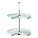 KV Lazy Susan Kidney Shaped 2 Polymer Shelves 24" (Set) White