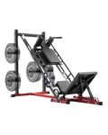 VEVOR Leg Press Hack Squat Machine, Adjustable Leg Press Combo with Linear Bearing and Weight Storage, Lower Body Special for Home Gym, Leg Exercise Equipment for Quads, Hamstring, Glutes, Calve