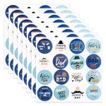 128pcs Father's Day Stickers, 8 Sheets Father's Day Envelope Seals Labels Stickers Decals Round Dad Stickers Father's Day Party Decorations for Crafts, Greeting Cards, Gift Box