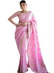 C J Enterprise Women's Banarasi Saree Pure Kanjivaram Silk Saree Soft Design Wear Pattu Sarees Latest Cotton Party With Blouse Piece Kanchipuram for Wedding sadi new ladies 2023 2024 (Almari Pink)