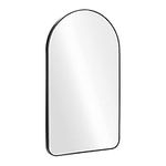 Navaris Arched Wall Mirror - Black Arch Framed Mirror - 45 x 80 cm Wall-Mounted Mirror with Black Aluminium Alloy Frame for Living Room Bathroom Hall