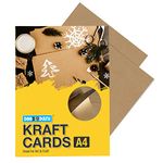 DoodleDash Kraft Cards A4(Size:- 8.3 x 11.7)250 GSM - For DIY Art And Crafts, Scrapbooking, Invites, Card Making; Other Cardstock Activities & Projects; Smooth Surface; Double Side Coloured (Pack of 10 Sheets)