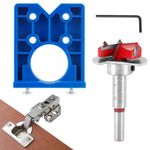 5mm Hinge Hole Drilling Guide Locator Hinge Drilling Jig Hinges 35mm Hinge Jig Drill Guide Set with Locator Plate Adjustable Cabinet Hinge Opener for Cabinet Hinge Wood Furniture Door Hinge