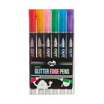 Tinc Sparkly Glitter Edge Pen Set for Kids to use at School & Home - Pack of 6, Multicolor