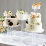 Efavormart Lovely 5 Tier Acrylic Crystal Glass Clear Cake Dessert Decorating Stand For Birthday Party Wedding