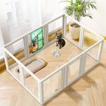 FXW AuraSpace Acrylic Indoor Dog Playpen for Small and Medium Dogs, 30 Inch, 10 Panels, White