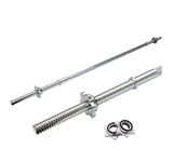 Barbell with Chrome Spinlocks Weight lifting Bar 6ft 1" Standard Press & Curl Bar