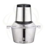 2L Electric Mini Food Chopper By SANGOZ Food Processor Meat Grinder,4 Bi-Level Blades,350 W Stainless Steel Bowl Kitchen Mincer Blender for Meat, Vegetables, Fruits (Model-2)