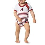 Little King NCAA Striped Bodysuit with Shoulder Snap and Embroidered Logo -Infant Sizes 0-3M 6M 12M 18M, Team Color, 6 Months