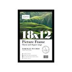 18x12 Inch Black Photo Frame Wall Mountable Picture Frame Standard Photograph Size, 18" X 12" (46 X 31cm)