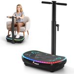 Vibration Plate, EvoSpark 7-in-1 4D PRO Vibration Plate Exercise Machine, 900W Triple Motor System with Adjustable & Removable Handles, 199 Speed Levels, 9 LED Light Effects, 550LBS Weight Capacity