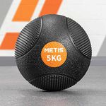 METIS Medicine Balls – 1kg to 10kg | Home Fitness and Gym Slam Balls – High Grip Textured Rubber Finish (5kg)