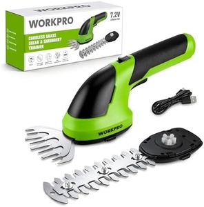 WORKPRO Cordless Grass Shear & Shrubbery Trimmer - 2 in 1 Handheld Hedge Trimmer 7.2V Electric Grass Trimmer Hedge Shears/Grass Cutter Rechargeable Lithium-Ion Battery and Type-C Cable Included