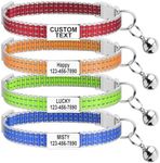 Personalized Reflective Cat Collar, Custom Engraved ID Tag, Safety Buckle