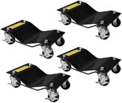 GarveeTech Black Car Dollies Set of 4,Car Wheel Dolly for Garage Moving Car,Vehicle Dolly Heavy Duty for Motorcycles,Disabled Units,Trucks,Dirt Bike,Trailers,6000 LB