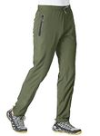 YSENTO Men's Quick Dry Lightweight Breathable Hiking Running Pants with Zipper Pockets - Green - Large