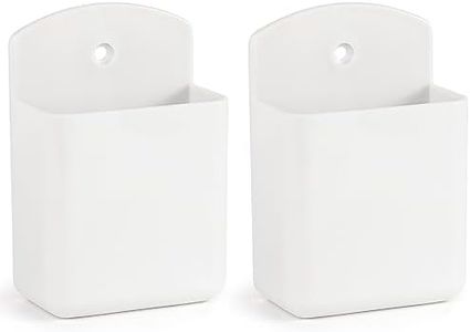 SIBRANT 2 Pcs Remote Control Holder Wall Mount, TV Controller Holder, Self Adhesive Remote Holder, Wall Pen Holder Storage Accessories for Home Office School (White)