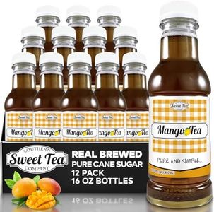Iced Tea Mango, Real Brewed, Pure Cane Sugar, Caffeinated All Natural, No Artificial Flavors by Southern Sweet Tea Company 12PK