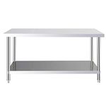 FIDOOVIVIA Stainless Steel Kitchen Catering Table Heavy Duty Work Bench Food Prep Workbench Dining Table Double Layer for Commercial and Home 120 x 60 x 80cm(LxWxH)