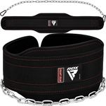 RDX Dip Belt with Heavy Duty 36 Inch Adjustable Steel Chain, Dipping Belt Chin Pull Ups Gym Training Weight Lifting Bodybuilding Powerlifting Workout, 6” Padded Neoprene Back Support Men Women Fitness