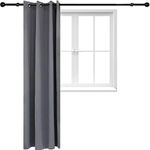 Sunnydaze 52 x 95-Inch Outdoor Blackout Curtain with Grommet Top - Includes Tiebacks - Indoor or Outdoor Use - Gray