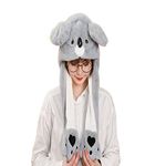 Animal Hat with Moving Ears Funny Plush Jumping Pop Up Beating Hat Cute Holiday Cosplay Party Dress Up Koala Hat