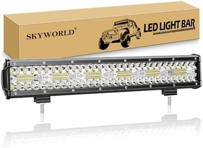SKYWORLD 8D LED Work Light Bar, 17 inch 360W Offroad Bar Lamp Driving Fog Lightbar 12V 24V Waterproof for 4x4 Car Truck Tractor ATV UTV SUV Camp Boat Lighting, 6000K White