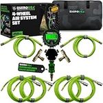 Rhino USA 4 Tire Inflation/Deflation System - Fits up to 155" Wheelbase - Ultra Fast 4 Way Tire Inflator Hose Kit for Truck, Car, Trailers & Motorcycles - Inflate or Deflate Simultaneously in Minutes