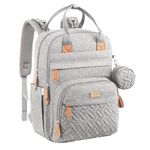 MOON Kary Me Diaper Bag Backpack, Baby Nappy Changing Bags Multifunction Waterproof Travel Back Pack with Changing Pad, Stroller Straps and Pacifier Case, Unisex and Stylish - Grey