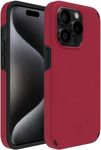 Incipio Duo Phone Case for iPhone 15 Pro - Apple iPhone Case with 12ft Drop Protection, Scratch & Discoloration Resistance + 5G Compatible - Made from Recycled Materials (Crimson/Black)