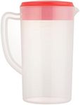 81oz/2.4Litre/0.63 Gallon Plastic Water Pitcher with Lid BPA-FREE Carafes Mix Drinks Water Jug for Hot/Cold Juice Beverage Ice Tea (Red, 81oz)