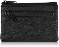 kwmobile Key Pocket with RFID Protection - Two compartments and Key Ring - Imitation Leather Keys etui Bag for Women and Men - Black