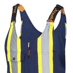 Pioneer High Visibility Overall Bib Work Pants, Reflective Stripe, 7 Reinforced Pockets, Blue, 46, V2030180-46