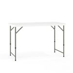 Flash Furniture 24x48 Plastic Fold Table, Steel, Granite White, 24" W x 48" L