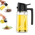 Ding Xi Oil Dispenser Bottle for Kitchen,2 in 1 Oil Dispenser and Oil Sprayer,450ml Olive Oil Dispenser Bottle,with Comfortable Handle Design for Barbecue, Air Frying Pan, Oven and Steak Frying