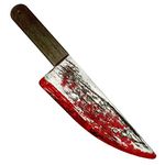 16" Large Fake Knife With Fake Blood Prop, Plastic Halloween Prop Knife Toy for Costume Accessories Such As Horror Costumes, Scary Clown, for Kids & Adults by 4E's Novelty