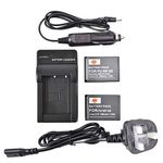 DSTE 2x NP-85 Rechargeable Li-ion Battery + DC122U Travel and Car Charger Compatible with Fujifilm FinePix S1 SL240 SL245 SL260 SL280 SL300 SL305 SL1000 Digital Camera