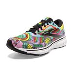 Brooks Men's Ghost 15 Running Shoe, Black/White/Multi, 10.5