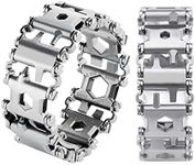 Multitool Bracelet for Men, 29 in 1 Tools Stainless Steel Multifunctional Bracelet, Travel Friendly, Multitool Survival Bracelet Suitable for Sailing Travel Camping Hiking, 73.66 cm, Stainless Steel