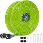 KOBAZ Sprinkler Soaker Hose 25FT 2Pack, Heavy Duty Watering Hose with Detachable End-caps and Stakes, Powerful and Even Watering for Lawn Garden and Yard, Leakproof