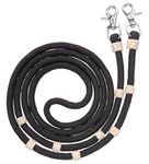 Tough 1 Royal King Braided Contest/Roping Reins, Black