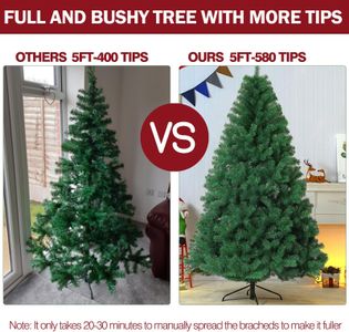 7FT Pre-Lit Christmas Tree – Artificial Pine with LED Lights