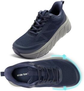 Men's Orthopedic Diabetic Wide Walking Shoes: Cushion Thick Sole Plantar Fasciitis Orthotic Indoor Leisure Sneakers, Soft Adjustable Fit Arch Support Neuropathy Outdoor Sports Shoes Dark Blue Size 12