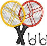Faicuk Handheld Bug Zapper Racket Rechargeable Fly Swatter (2 Pack)