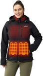 ORORO Women's Heated Jacket with Heated Collar, 4 Heat Zones Heated Coat with USB C Battery (Black,L)