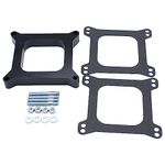 GSKMOTOR Carburetor Gasket 1" Open Phenolic Carburetor Spacer 4BBL Fits Holley Chevy Ford 350 SBC BBC BB SB