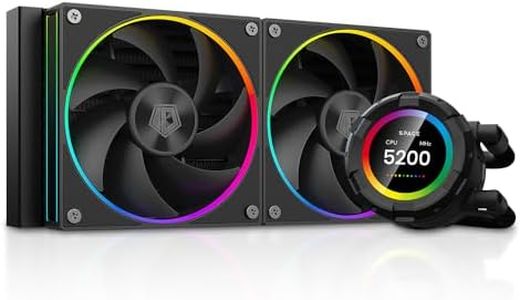 ID-COOLING SL240 CPU Liquid Cooler with Display, Customizable 2.1" LCD Display for Images or Performance Metrics, 240mm AIO Cooler, Dual AF127 ARGB Fans, Fits Intel/AMD