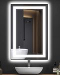 LifeSky LED Bathroom Mirror Framed - 36x24 Anti Fog Backlit and Front Lit Lighted Bathroom Mirror - Wall Mounted LED Vanity Mirror Black Frame